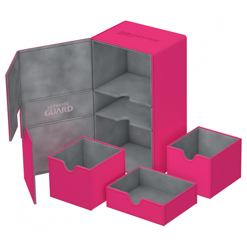 Image of Pink Ultimate Guard Xenoskin Flip'n'Tray 200+ Deckbox