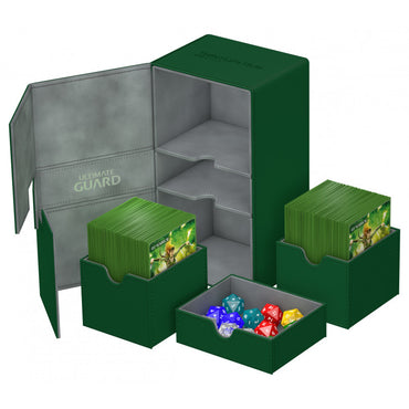 Green Ultimate Guard Xenoskin Flip'n'Tray 200+ Deckbox