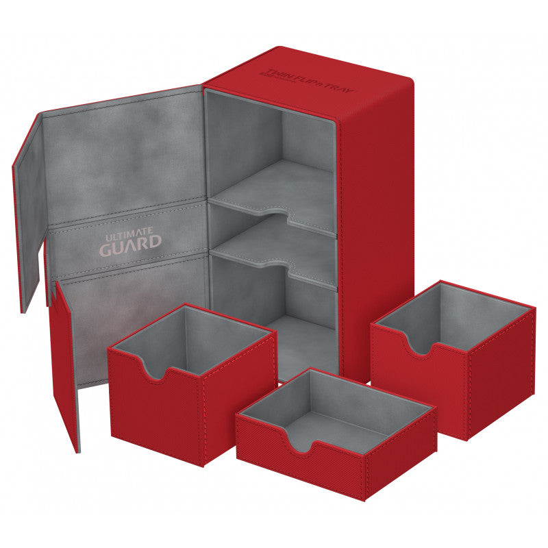 Image of Red Ultimate Guard Xenoskin Flip'n'Tray 200+ Deckbox