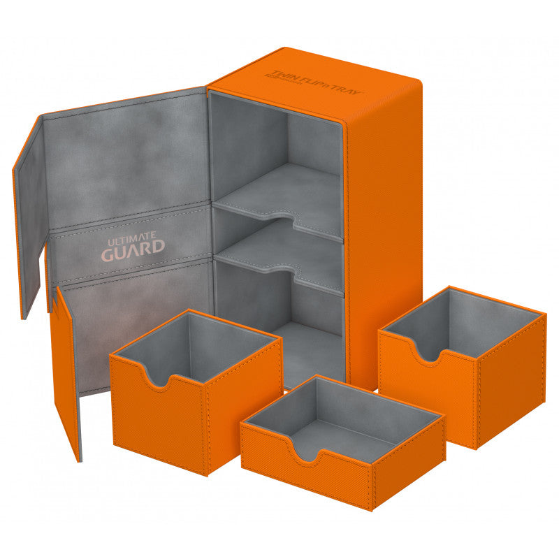 Image of Orange Ultimate Guard Xenoskin Flip'n'Tray 200+ Deckbox