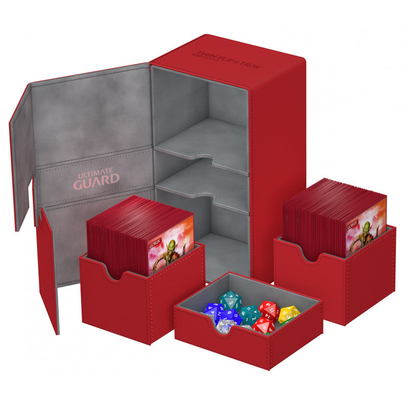 Image of Red Ultimate Guard Xenoskin Flip'n'Tray 200+ Deckbox