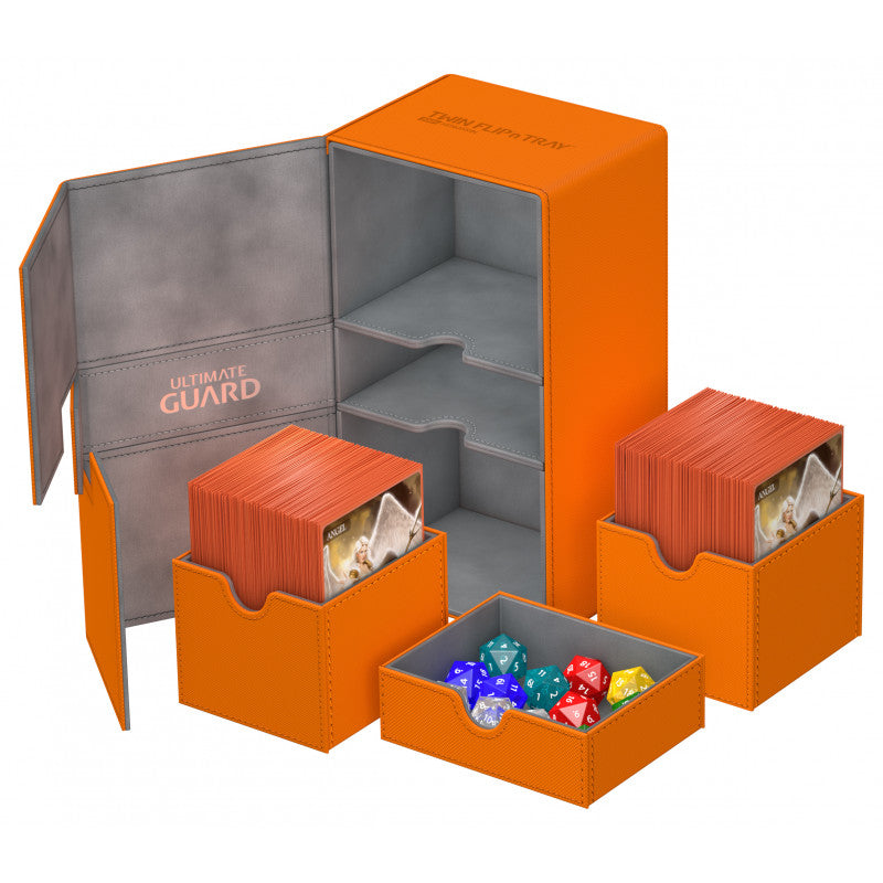 Image of Orange Ultimate Guard Xenoskin Flip'n'Tray 200+ Deckbox