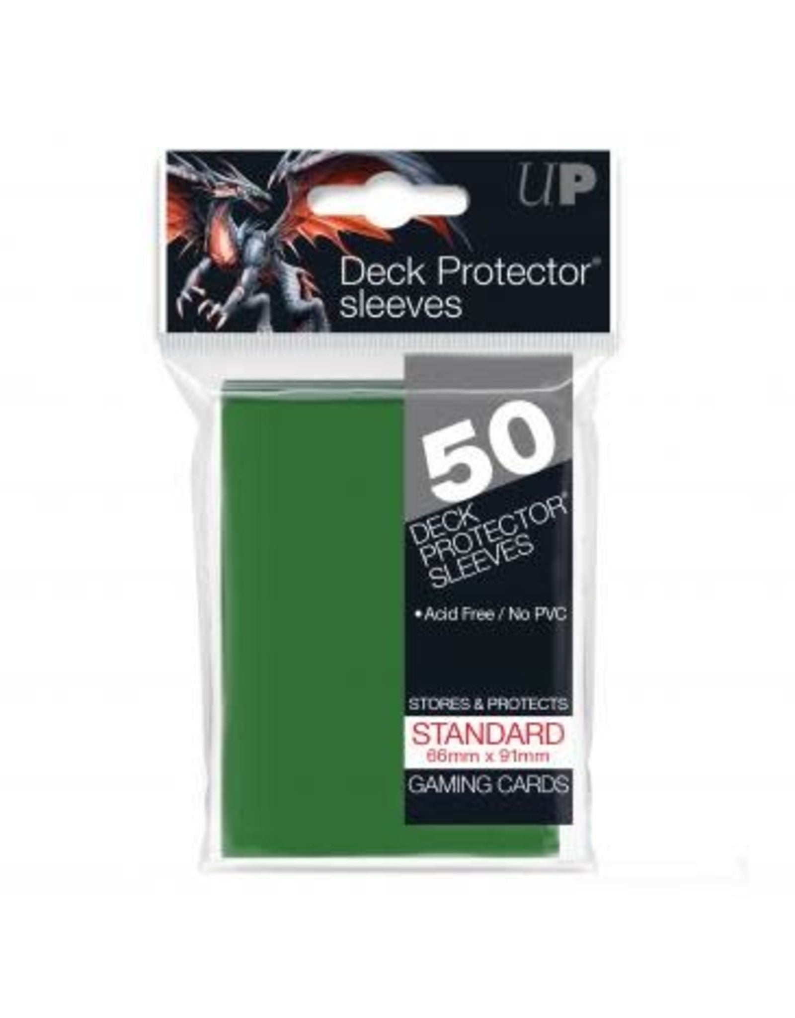 Image of Ultra Pro Deck Protector Sleeves - Solid Green (Standard) [50 ct]