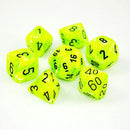 Chessex Vortex - Bright Green/Black - 7 Dice Set